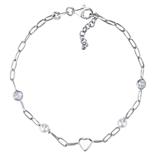 Срібний браслет з фіанітами та перлами. Артикул BRT  10492 RH-B/12/4593