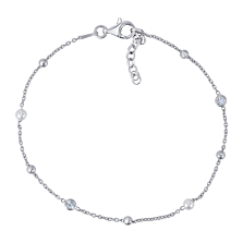 Срібний браслет з перлами та фіанітами. Артикул BRT  10905 RH-B/12/4806