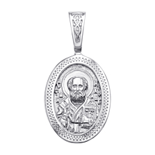 Серебряная подвеска-иконка «Св. Николай Чудотворец». Артикул с31401