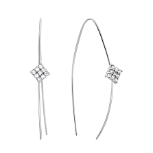 Срібні сережки-протяжки (продевки) з фіанітами. Артикул UG5EA59150