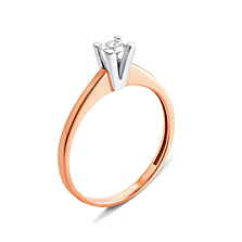 Золотое кольцо с бриллиантом. Артикул UG5КДz 7542_0.163