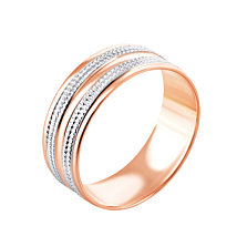 Обручальное кольцо с алмазной гранью. Артикул UG510203