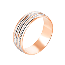 Обручальное кольцо с алмазной гранью. Артикул UG510220