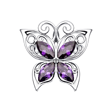 Срібна підвіска Метелик з фіанітами (35036/12/1/795)