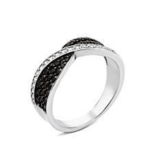Серебряное кольцо с фианитами (00537/12/1/827)