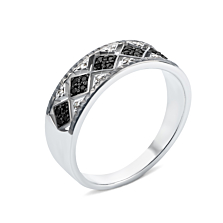 Серебряное кольцо с фианитами (00607/12/1/440 (с00607/ч)