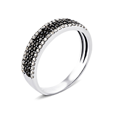Серебряное кольцо с фианитами. Артикул UG51110чб/1р-CZ
