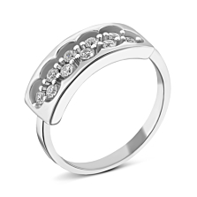 Серебряное кольцо с фианитами.Артикул UG5FR19395