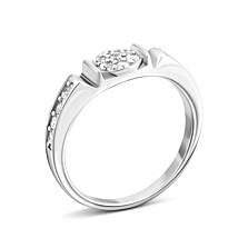 Серебряное кольцо с фианитами.Артикул UG5SZDR17729