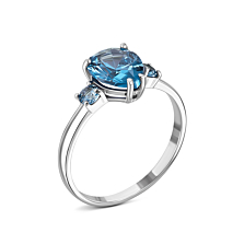Серебряное кольцо с кварцем London blue.Артикул UG51664/1р-QLB