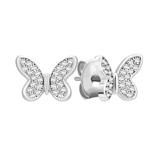 Срібні пусети Метелик з фіанітами. Артикул UG5SZDE05956 б