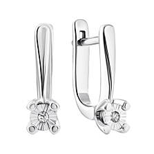 Срібні сережки з діамантами. Артикул UG5900002-СРалм