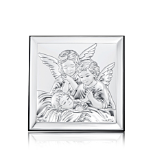 Серебряная икона «Ангелочки». Артикул 801.3
