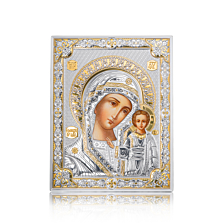 Срібна ікона «Богородиця Казанська». Артикул 85302.4LORO