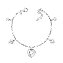 Срібний браслет з підвіскою «Серце» без вставки. Артикул BCHXD000026-B/12