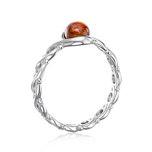 Серебряное кольцо с янтарем. Артикул RdR510C-R/12/2787