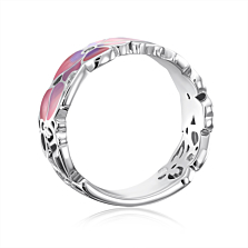 Серебряное кольцо с эмалью и фианитами. Артикул 12036RA1-R/12/3540