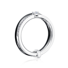 Серебряное кольцо с керамикой и фианитами. Артикул SR2066-2-B-R/12/1