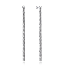 Серебряные серьги-цепочки без вставки. Артикул OCFXD000015-E/12