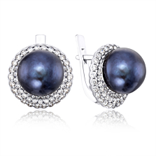 Срібні сережки з перлами. Артикул 2257/9р-PBL