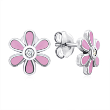 Срібні сережки-пусети «Квітка» з емаллю. Артикул E3904-E/12/563