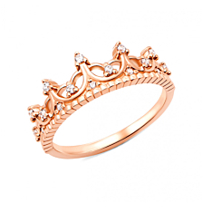 Золотое кольцо «Корона» с фианитами. Артикул 13186/01/0/36