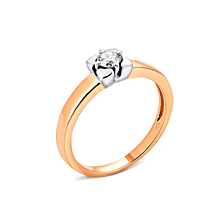 Золотое кольцо с бриллиантом. Артикул UG512136