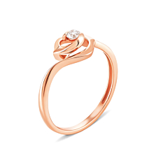 Золотое кольцо с бриллиантом. Артикул UG5880410