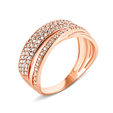 Золотое кольцо с фианитами. Артикул UG5КД2067