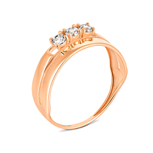 Золотое кольцо с фианитами S​ Zirconia. Артикул UG5КД4250 Sw