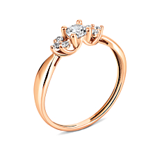 Золотое кольцо с фианитами S​ Zirconia. Артикул UG5КД4253 Sw