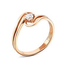 Золотое кольцо с фианитом.Артикул UG512770