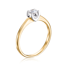 Золотое кольцо с фианитом. Артикул 12113/eu