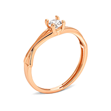 Золотое кольцо с фианитом Royal​ Zirconia.Артикул UG5КД4264Royal