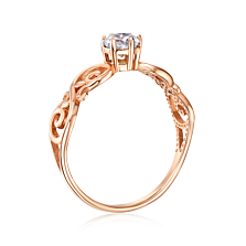 Золотое кольцо с фианитом S​ Zirconia. Артикул 12236/SW