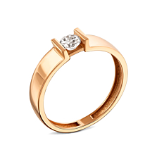 Золотое кольцо с фианитом S.Артикул UG5КД4295Royal