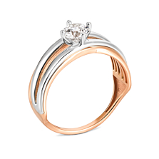 Золотое кольцо с фианитом S​ Zirconi. Артикул UG5КД4239 Sw