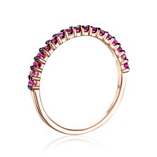 Золотое кольцо с розовыми фианитами. Артикул 13248/01/1/1283