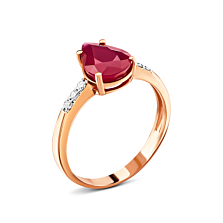 Золотое кольцо с рубином и бриллиантами.Артикул UG512241RUBY
