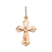 Золотой крестик с алмазной гранью.Артикул UG5521021н