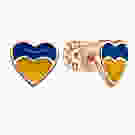 Золотые пуссеты «Флаг Украины» с эмалью. Артикул 21580/01/0/1158